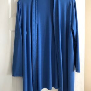 J Jill open cardigan in bright blue